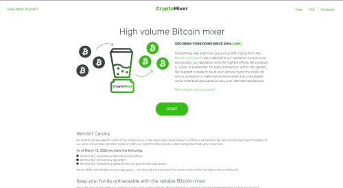 CryptoMixer — anonymous Bitcoin tumbler and crypto mixing service
